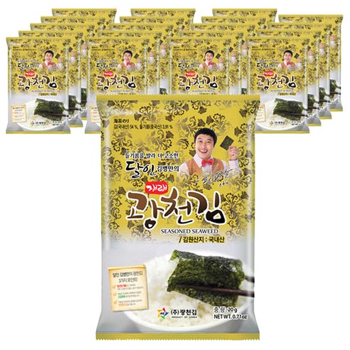 광천김 들기름을 발라 더 고소한 달인 김병만의 재래 전장김, 20g, 20개입