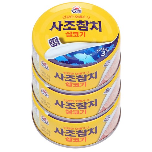사조참치 살코기 안심따개, 100g, 3개