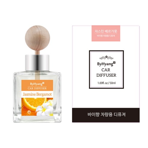 바이향 리프레싱 카 디퓨져 50ml, 자스민 베르가못, 1개