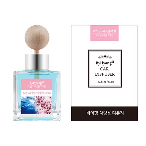 바이향 리프레싱 카 디퓨져 50ml, 아쿠아 체리 블라썸, 1개