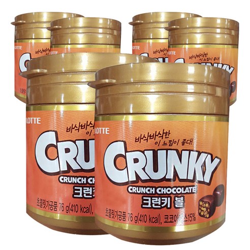 롯데제과 크런키볼 초콜릿, 76g, 6개입
