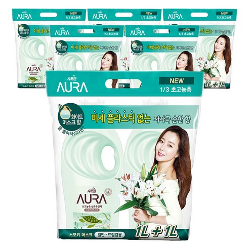 샤프란 아우라 초고농축 섬유유연제 스모키머스크 본품, 1L, 12개입