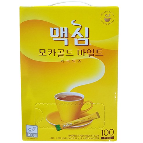 맥심 모카골드 마일드 커피 믹스, 100개입, 1박스