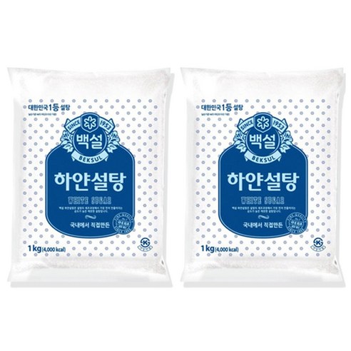 백설 하얀설탕, 1kg, 2개