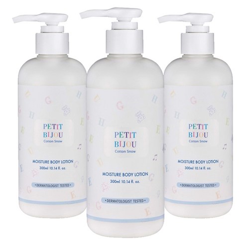에뛰드하우스 쁘띠비쥬 코튼스노우 모이스춰 바디로션 베이비파우더향, 300ml, 3개