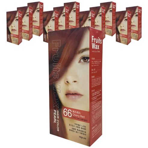 과일나라 후르츠왁스 헤어칼라 염색약, 66호 체리레드, 12개