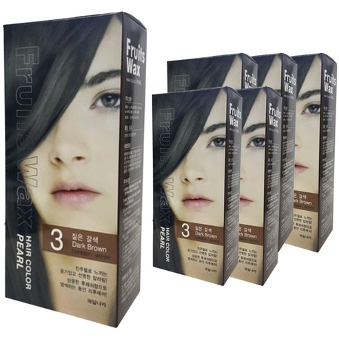 과일나라 후르츠왁스 헤어칼라 새치커버, 3호 짙은 갈색, 6개