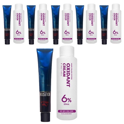 웰라 뉴콜레스톤 퍼펙트 퓨어컬러 염색제 80g + 산화제 100ml, 체리레드 6/45, 6세트