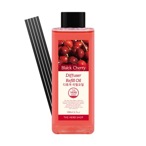 더허브샵 디퓨저 리필 오일, 블랙체리, 200ml