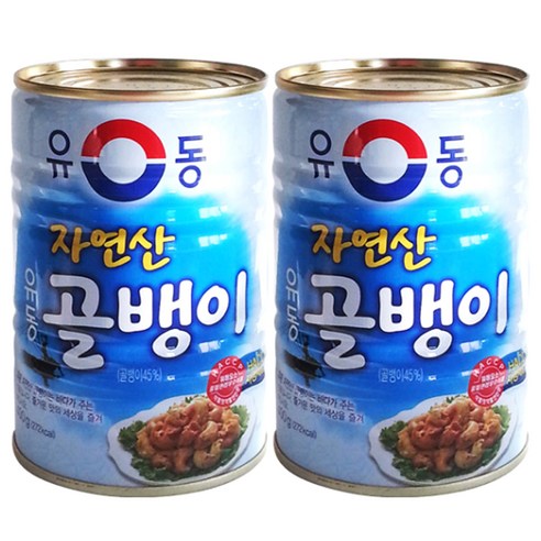 유동 자연산 골뱅이 통조림, 400g, 2개