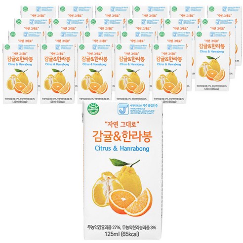 자담 자연그대로 감귤 앤 한라봉 주스, 125ml, 24개