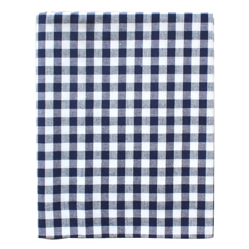 르우홈 선염 체크 패브릭 원단, 네이비, 1개