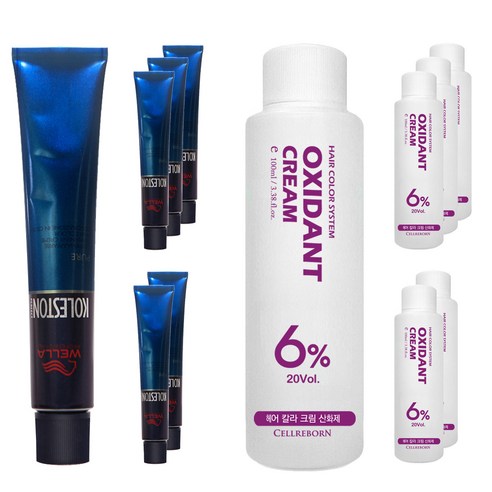 웰라 뉴콜레스톤 퍼펙트 퓨어컬러 염색제 80g + 산화제 100ml, 매트 6/2, 6세트