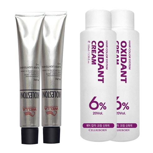웰라 뉴콜레스톤 퍼펙트 퓨어컬러 염색제 80g + 산화제 100ml, 바이올렛 12/6, 2세트