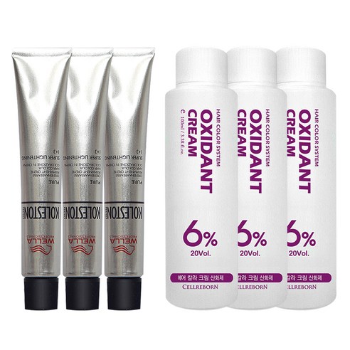 웰라 뉴콜레스톤 퍼펙트 퓨어컬러 염색제 80g + 산화제 100ml, 바이올렛 12/6, 3세트