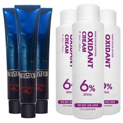 웰라 뉴콜레스톤 퍼펙트 퓨어컬러 염색제 80g + 산화제 100ml, 캐럿오렌지 10/44, 3세트