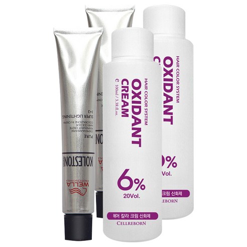 웰라 뉴콜레스톤 퍼펙트 퓨어컬러 염색제 80g + 산화제 100ml, 체리레드 12/45, 2세트