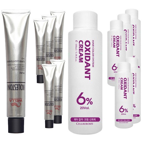 웰라 뉴콜레스톤 퍼펙트 퓨어컬러 염색제 80g + 산화제 100ml, 캐럿오렌지 14/44, 6세트
