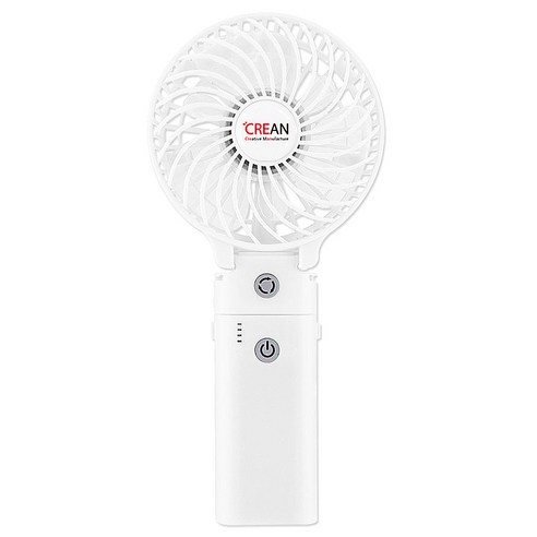 크레앙 보조배터리 겸용 핸디형 선풍기, CREHF5100, 화이트