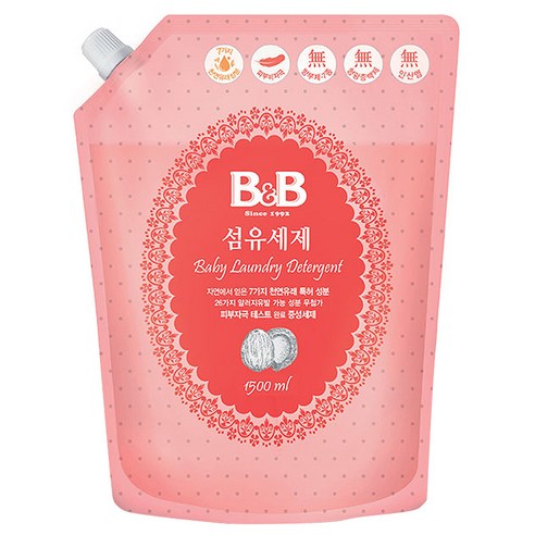 비앤비 섬유세제 1500 ml 리필, 1개