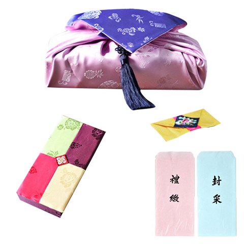 팔복상회 현금 예단세트 릴리, 신부(예단) 4색함 / 예단보 황금색 추가 / 예단 서식지 추가