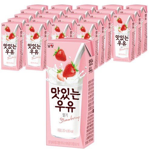 남양유업 맛있는 우유 딸기, 200ml, 24개