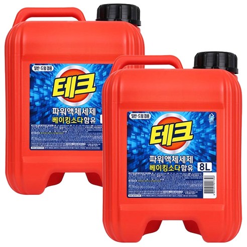 테크 [LG생활건강] 액체세제 일반드럼겸용 8L 액상세제 본품, 2개