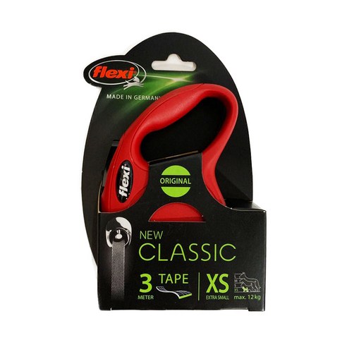 플렉시 뉴클래식 테이프 애완동물 자동줄, XS (몸무게 최대 12kg, 줄 길이 3m), 1개