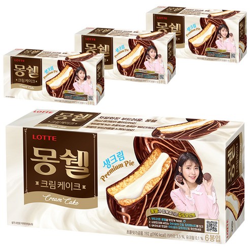 롯데제과 몽쉘 크림 케이크, 192g, 4개