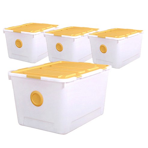 올리빙 도트 리빙박스 120L, 머스타드, 4개