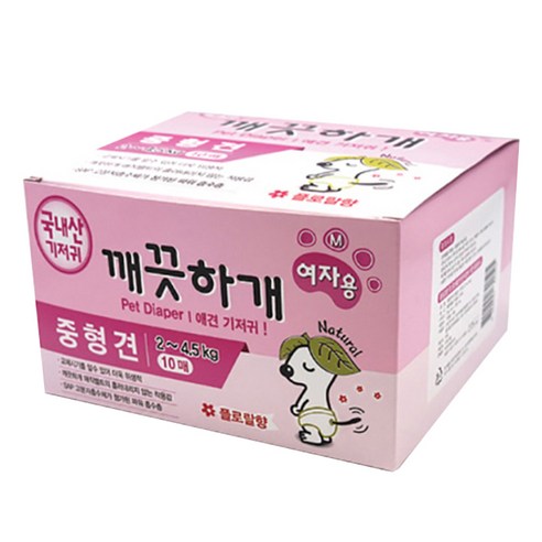깨끗하개 여아용 애견 기저귀 플로랄향, 중형, 1개