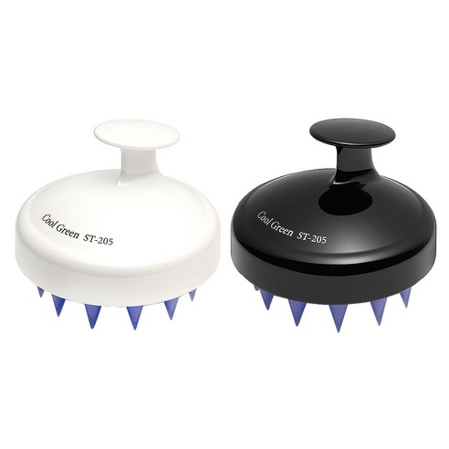 쿨그린 ST-205 샴푸브러쉬 2p, 화이트, 블랙, 1세트