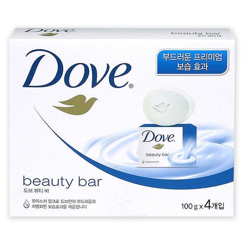 도브 뷰티 바 비누, 100g, 4개