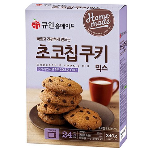 큐원 홈메이드 초코칩쿠키믹스 전자레인지용, 1개, 340g