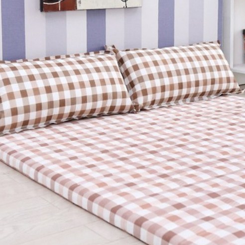 베드넷퍼니쳐 라텍스 매트 커버 MS (75 x 200 x 3cm) 브라운체크