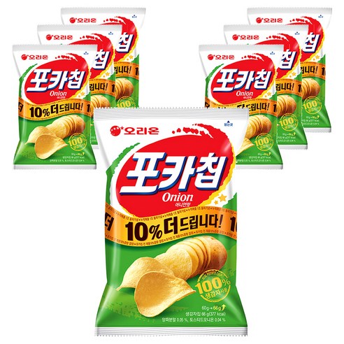 오리온 포카칩 어니언, 66g, 7개