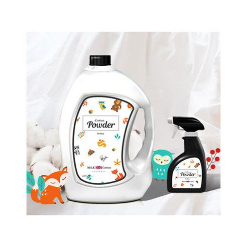 아토세이프 대용량 섬유향수 3L x 2p + 공병용기 450ml, 코튼 파우더, 1세트