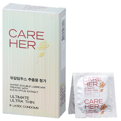 케어허 극초박형 콘돔, 8개입, 1개