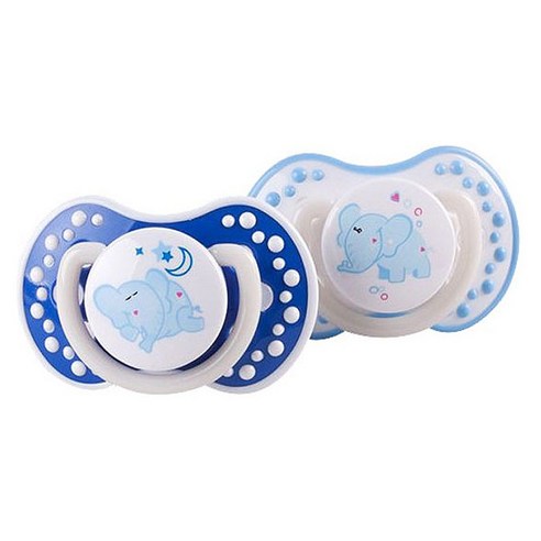 러비 야광 노리개 젖꼭지 블루 2p, 3단계 (6-18개월), 1개