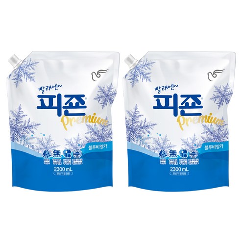 피죤 프리미엄 섬유유연제 블루비앙카 리필, 2300ml, 2개