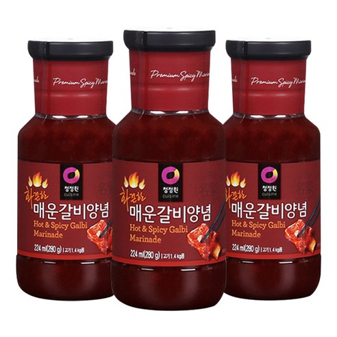 청정원 매운갈비양념 화끈한 맛, 280g, 3개