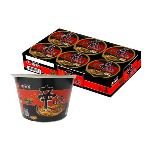 농심 신라면 블랙 사발 컵라면 101g, 6개