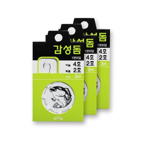 청룡 감성돔 묶음 낚싯바늘, 3개입