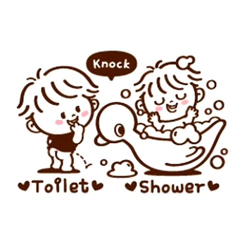 [제제데코] 꼬마 Toilet&Shower, 다크브라운, 1개
