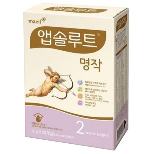 매일유업 앱솔루트 명작 스틱분유 2단계, 20개, 20개