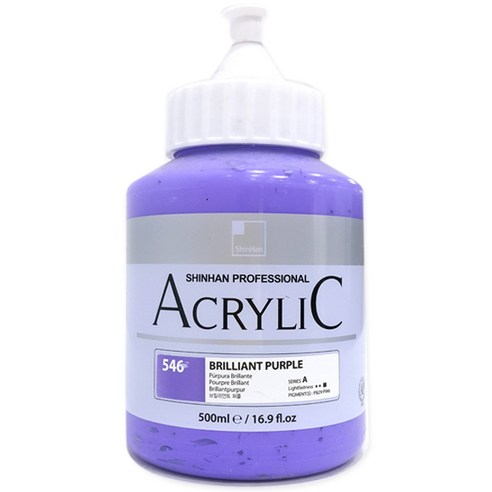 신한 아크릴물감 546, 500ml 546BrilliantPurple, 1
