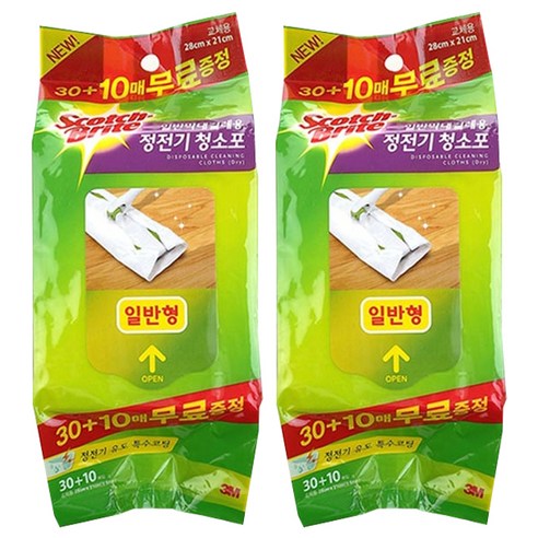 스카치브라이트 정전기 청소포 일반형 30 + 10매, 2개입