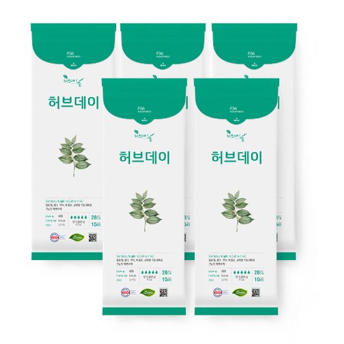 허브데이 대형 생리대 날개형, 10개입, 5개