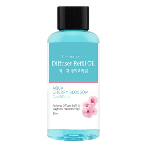 더허브샵 차량용 디퓨저 리필오일 50ml, 1개, 아쿠아체리블라썸