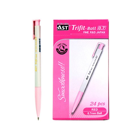 알파 트리핏 400 유성볼펜 0.7mm, 적색, 24개입